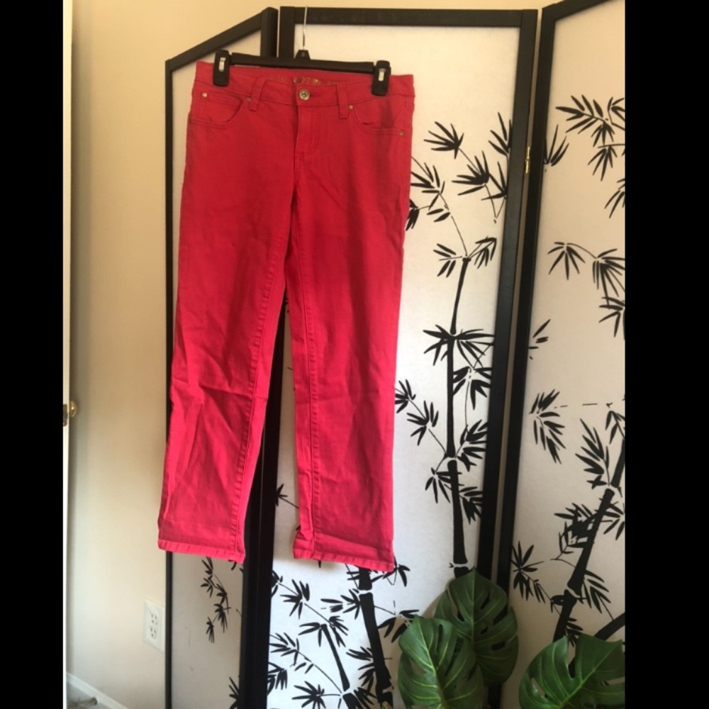 Bright Pink Straight Leg Jeans